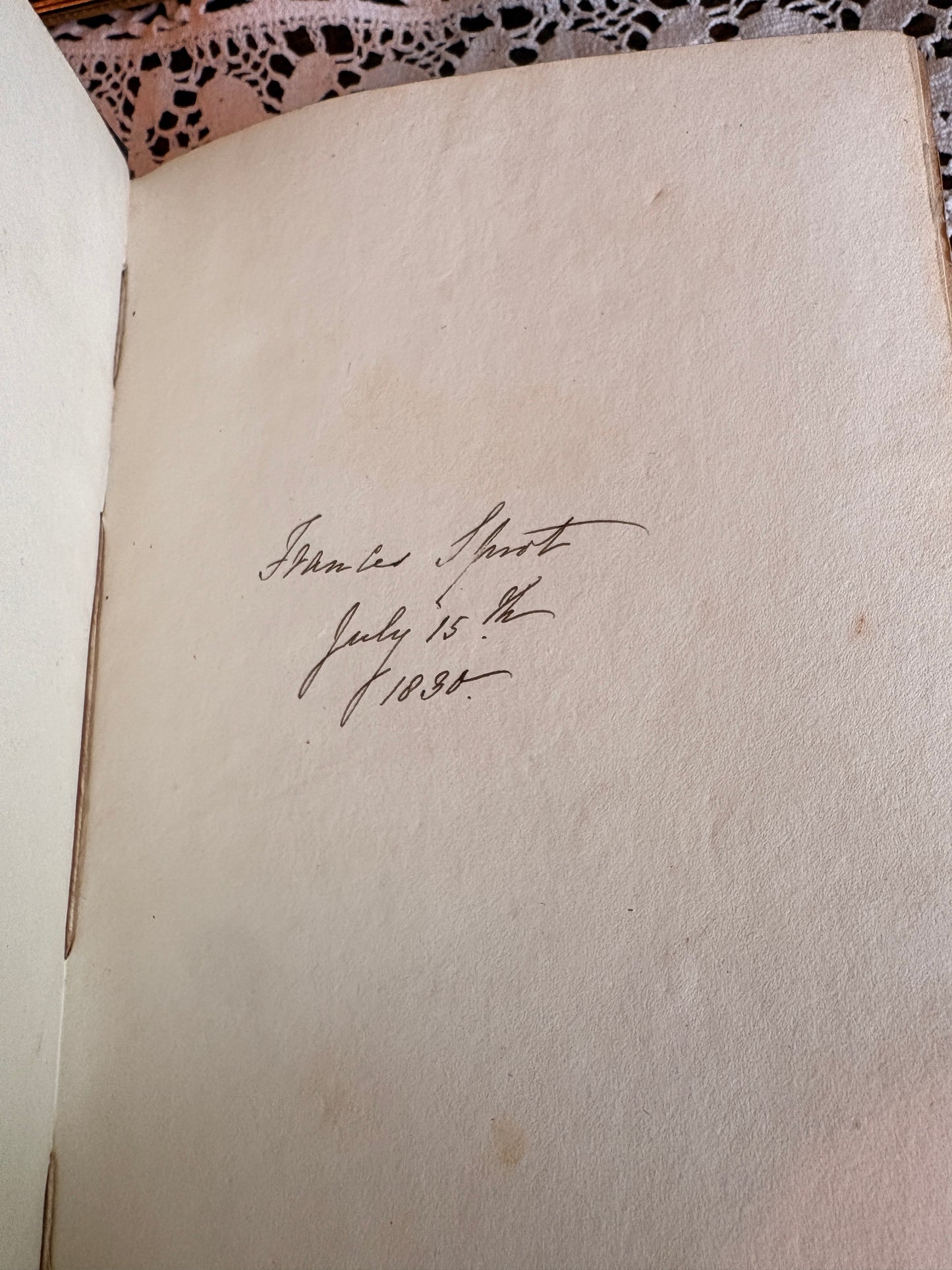 1830s Victorian Handwritten Manuscript Book Written by Frances Sprot