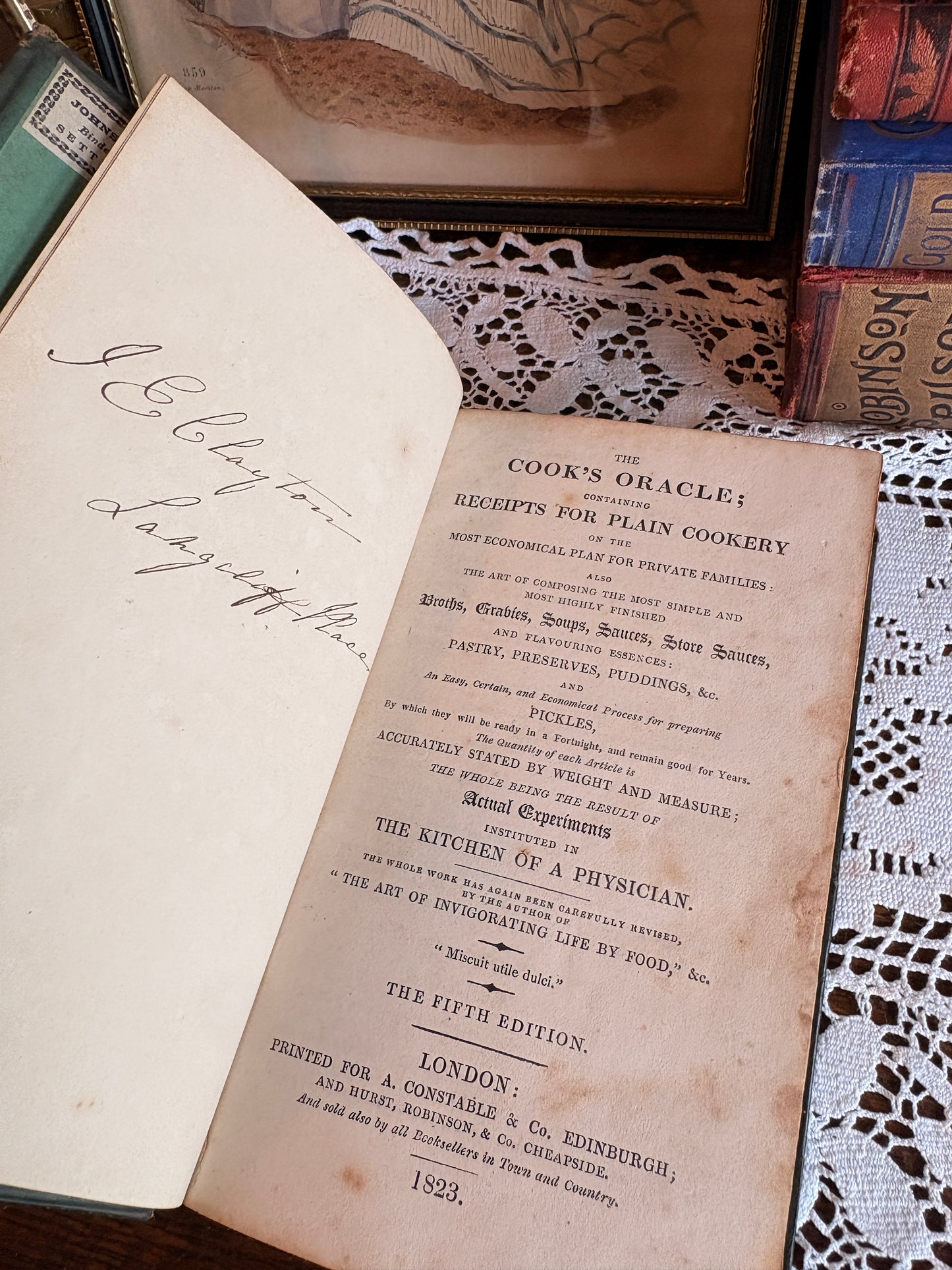 1823 The Cook's Oracle; Containing Receipts for Plain Cookery on the Most Economical Plan for Private Families etc... by William Kitchiner