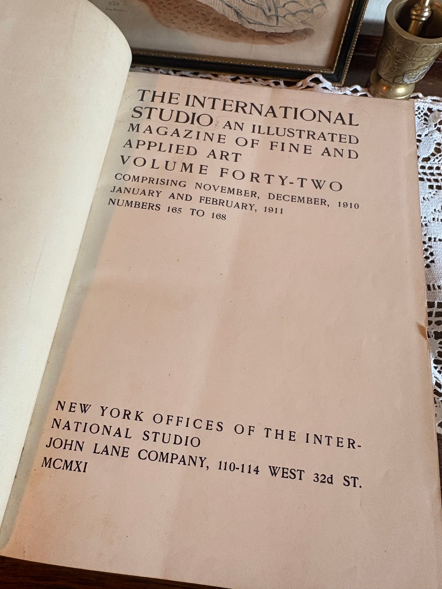 1911 The International Studio: An Illustrated Magazine of Fine and Applied Art Volume Forty-Two Comprising November, December 1910 January and February 1911 Numbers 165 to 168