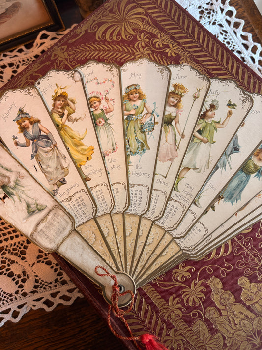 1894 Fairy Calendar Hand Fan by Ernest Nister