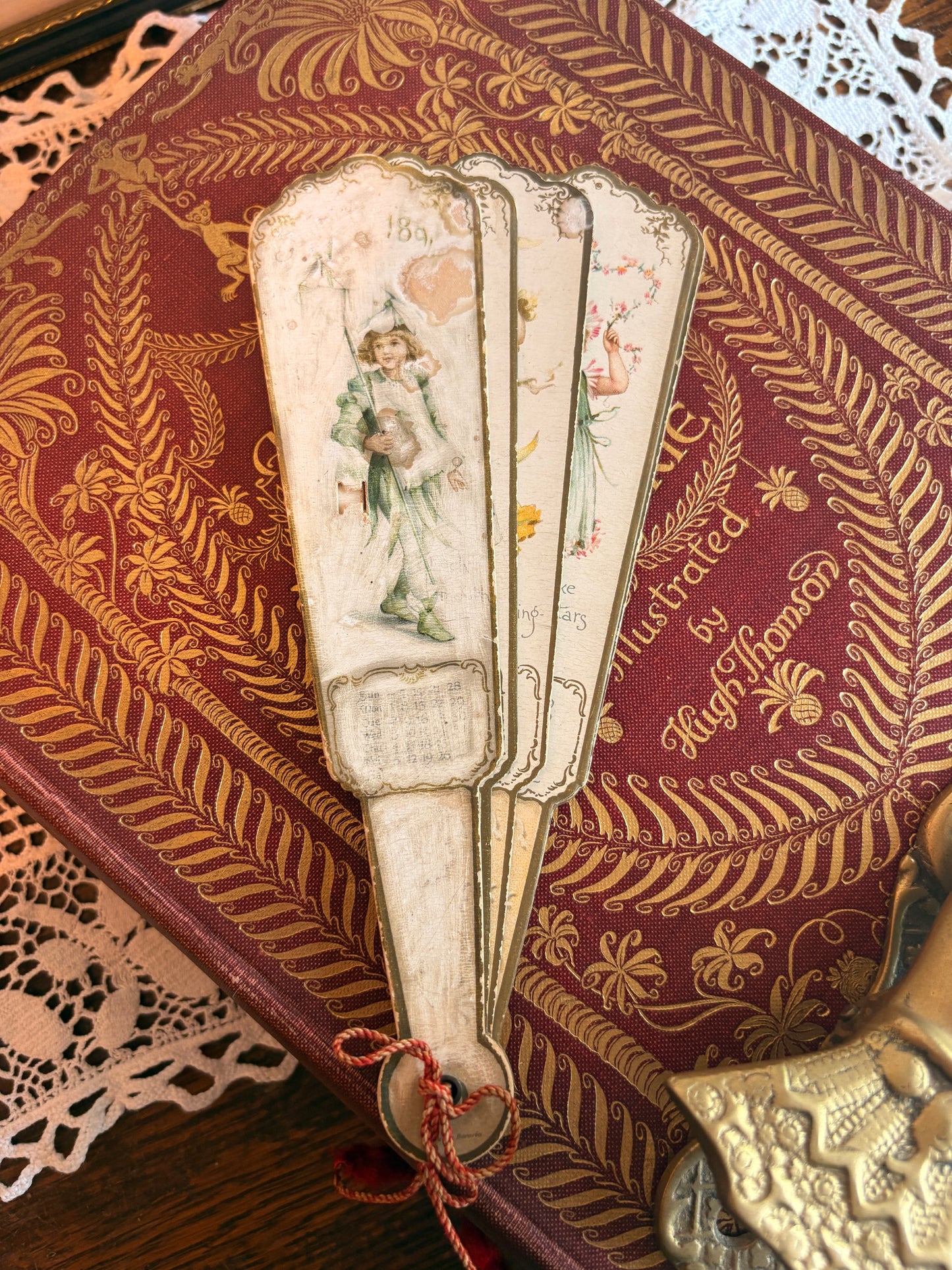 1894 Fairy Calendar Hand Fan by Ernest Nister