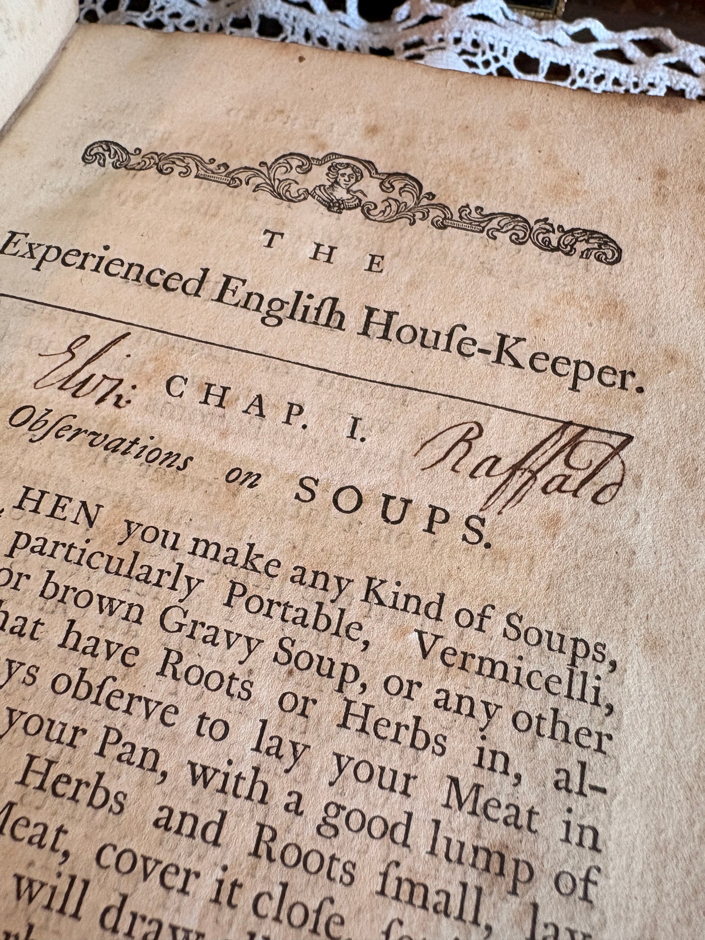 1769 The Experienced English House-Keeper by Elizabeth Raffald - SIGNED FIRST EDITION