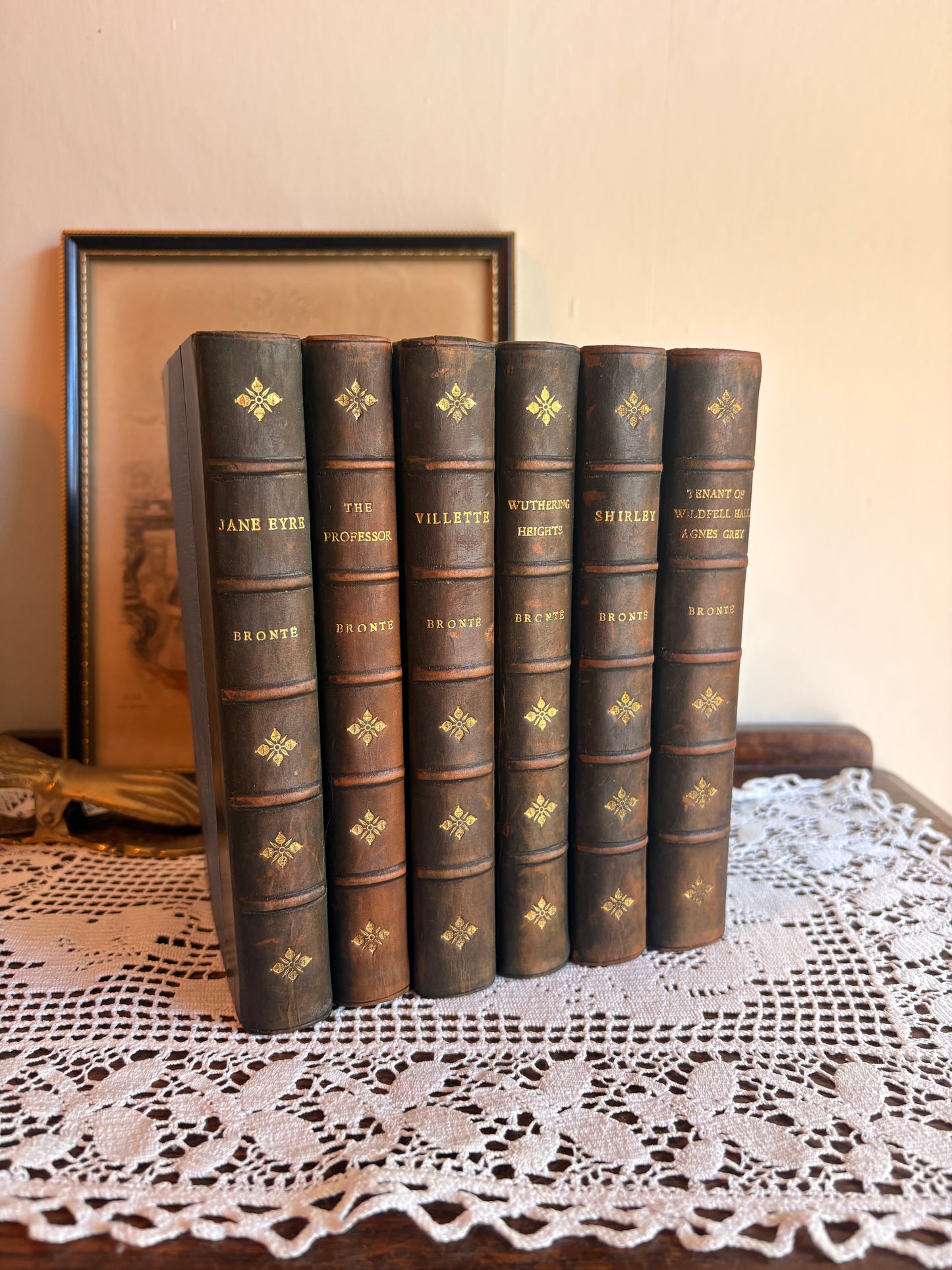 1920 The Works of the Bronte Sisters [Jane Eyre, The Professor, Villette, Wuthering Heights, Shirley, The Tenant of Wildfell Hall, Agnes Grey]. Illustrated by Dulac.