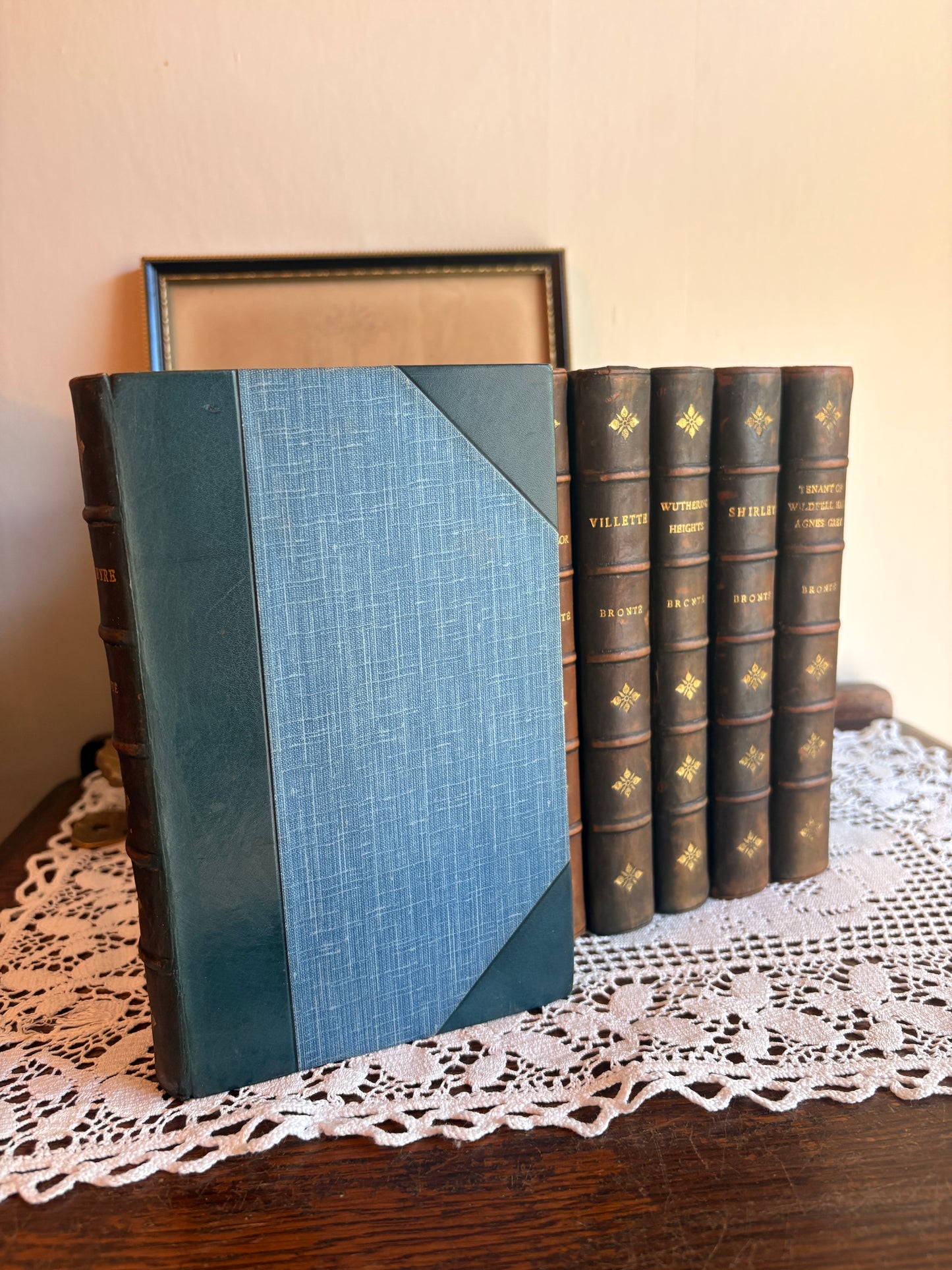 1920 The Works of the Bronte Sisters [Jane Eyre, The Professor, Villette, Wuthering Heights, Shirley, The Tenant of Wildfell Hall, Agnes Grey]. Illustrated by Dulac.