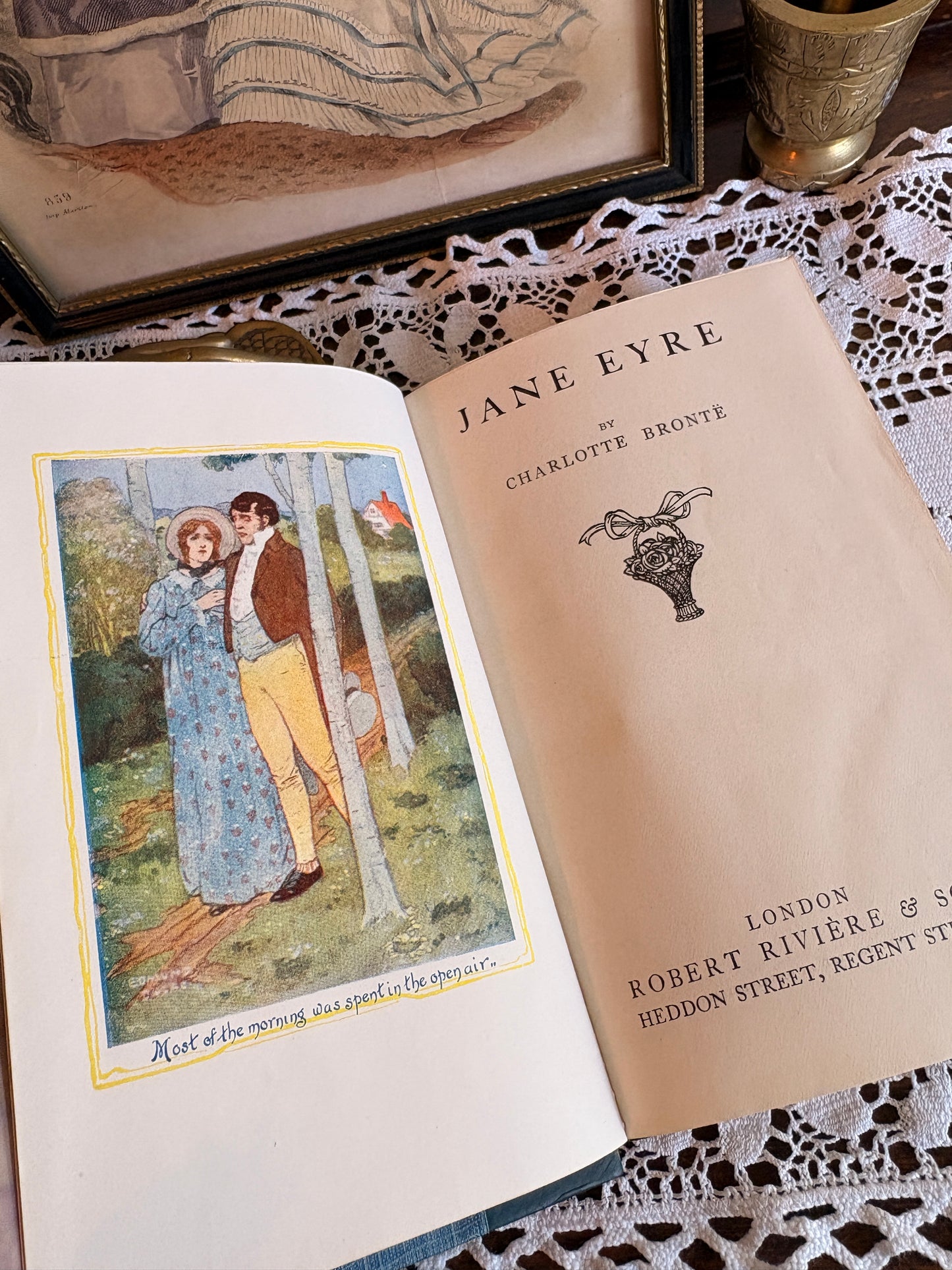 1920 The Works of the Bronte Sisters [Jane Eyre, The Professor, Villette, Wuthering Heights, Shirley, The Tenant of Wildfell Hall, Agnes Grey]. Illustrated by Dulac.