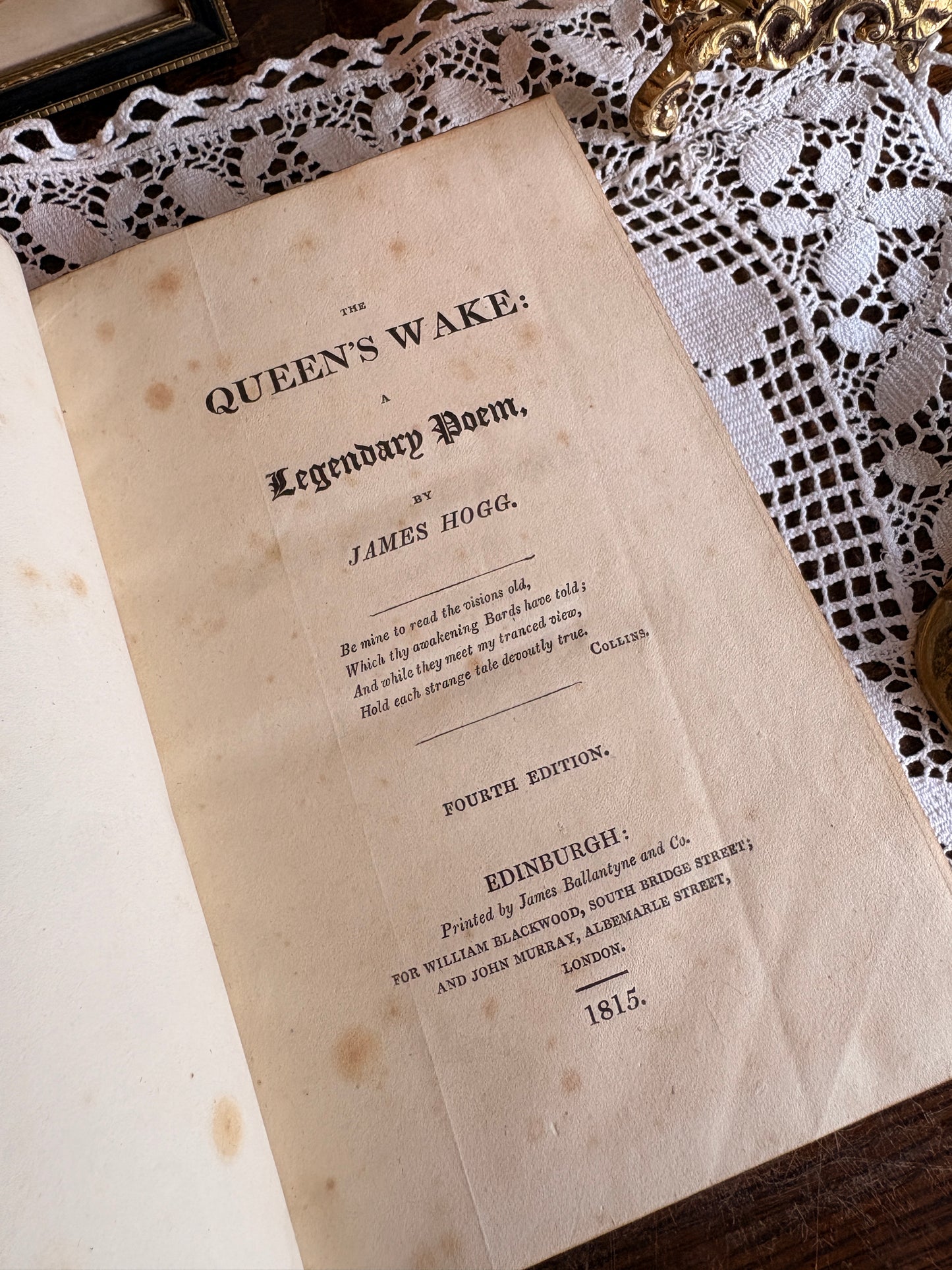 1815 The Queen's Wake: A Legendary Poem by James Hogg [Robert Munro Ferguson's Copy]