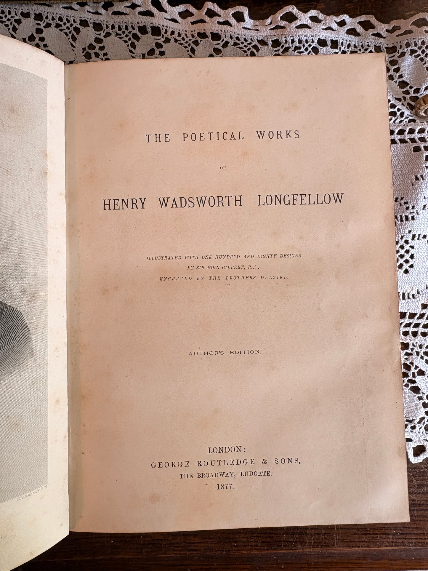 1877 The Poetical Works of Henry Wadsworth Longfellow
