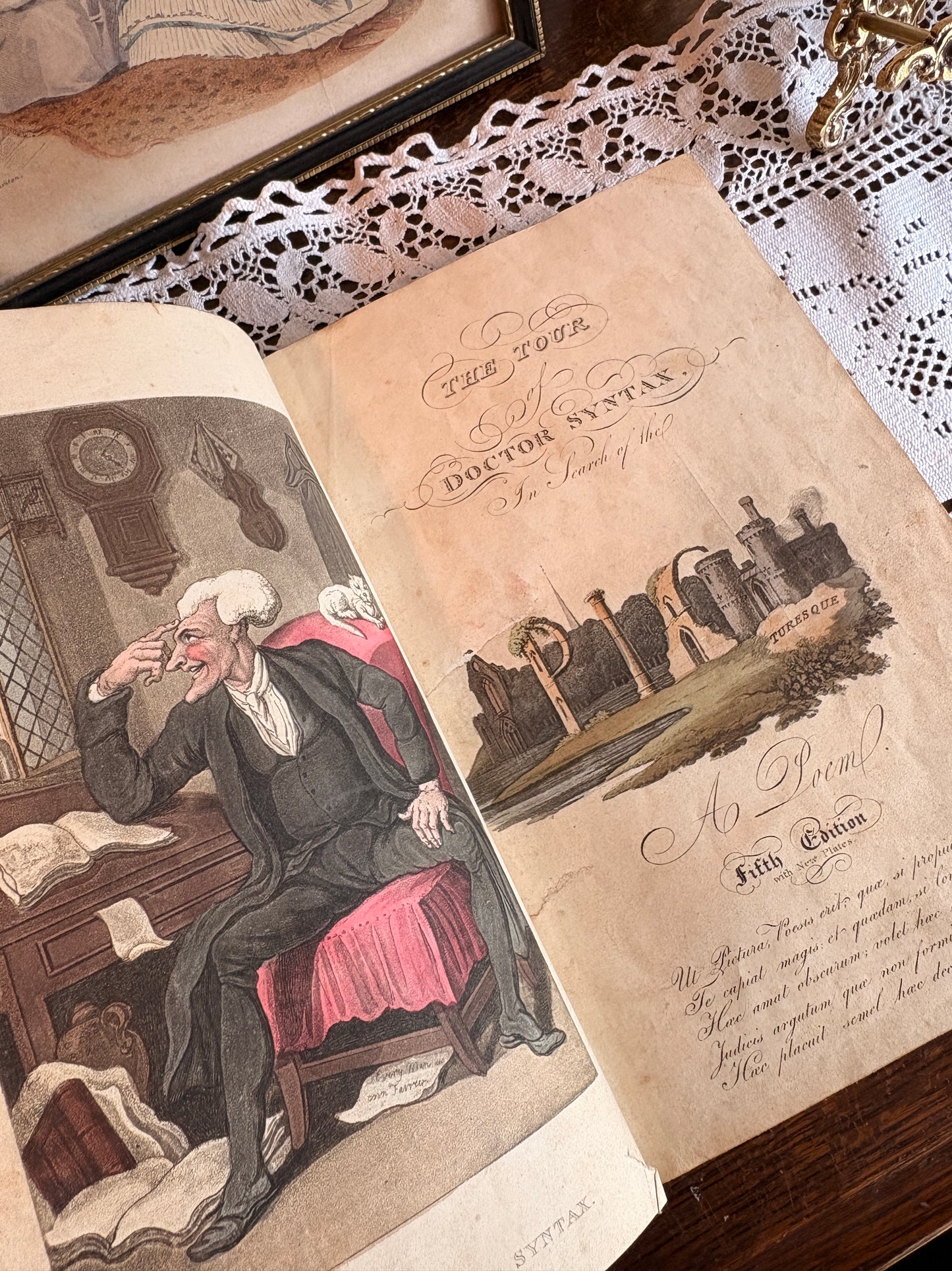 1813 The Tour of Doctor Syntax, in Search of the Picturesque. A Poem. By William Combe [Sir Alfred Tobin's Copy]