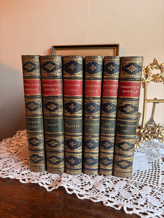 1884 - 1891 The Works of Charles Kingsley [Yeast, Alton Locke, Two Years Ago, Hypatia, Westward Ho! The Heroes] [6 Volumes] [Evelyn Graham Abercrombie's Copy]