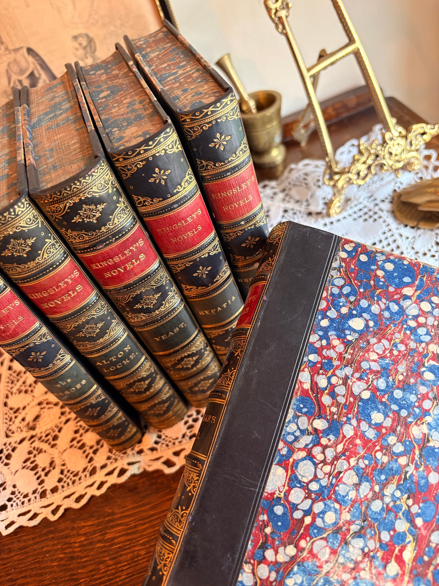 1884 - 1891 The Works of Charles Kingsley [Yeast, Alton Locke, Two Years Ago, Hypatia, Westward Ho! The Heroes] [6 Volumes] [Evelyn Graham Abercrombie's Copy]