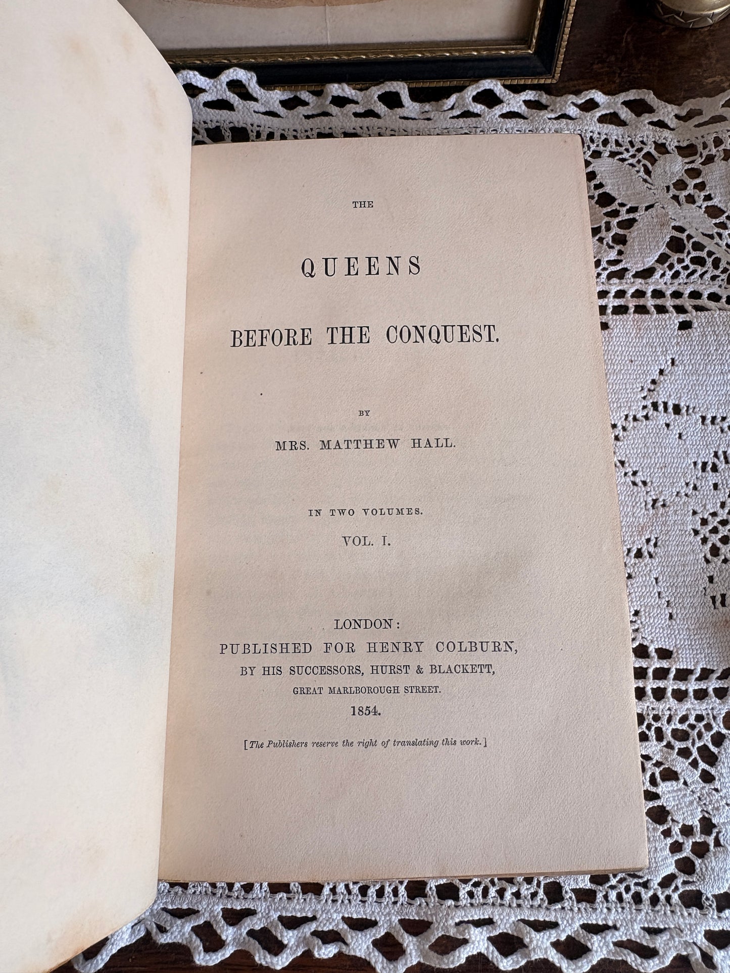 1854 The Queens Before the Conquest by Mrs. Matthew Hall [Evelyn Graham Abercrombie's Copy]