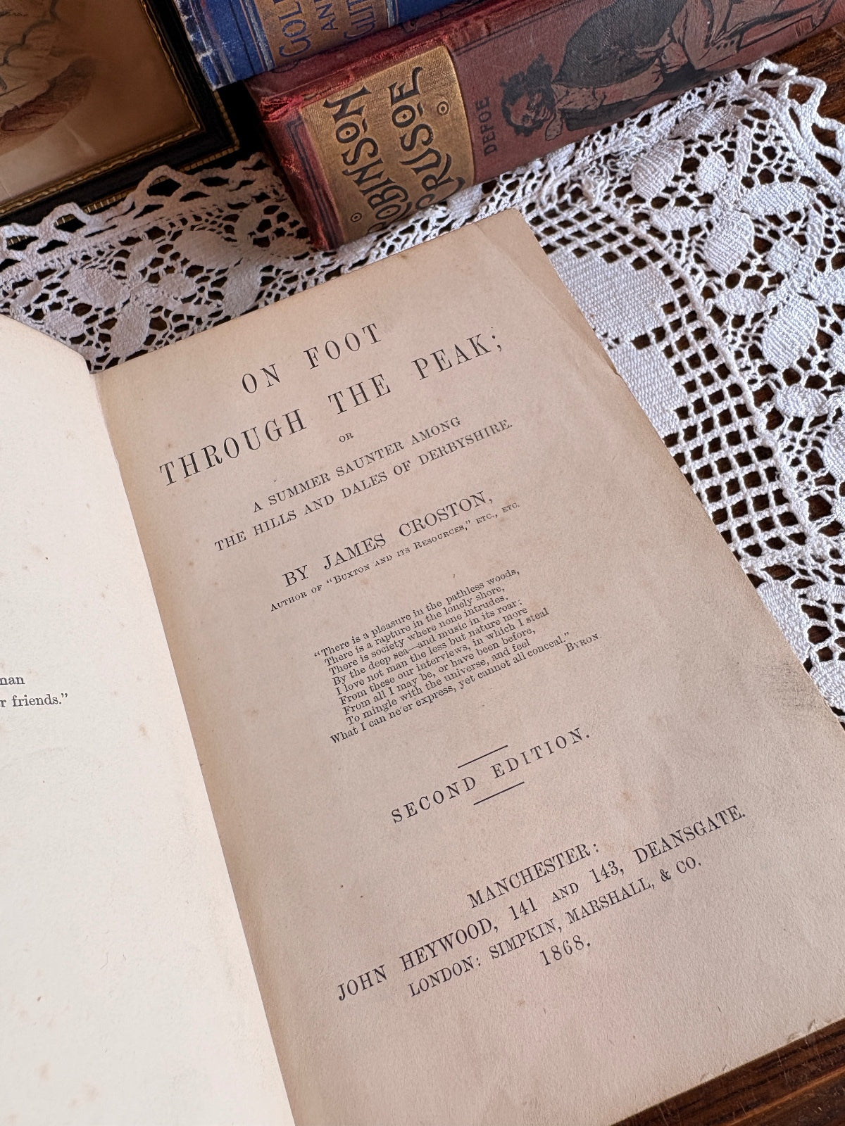 1868 On Foot Through the Peak by James Croston Vintage Antique Derbyshire Book