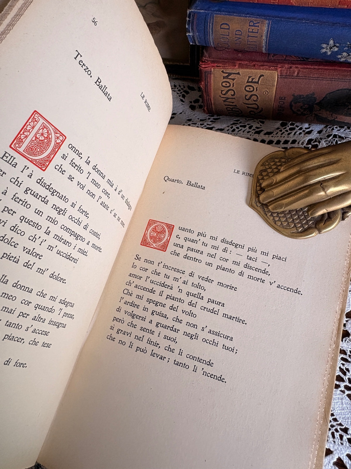1906 Liriche del Dolce Stil Nuovo by Rivalta Ercole [Hand-Painted Vellum]
