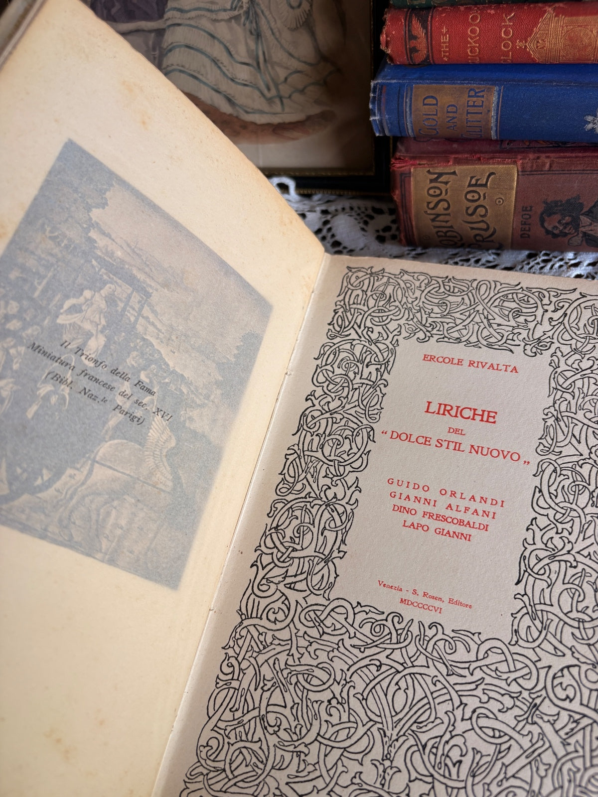 1906 Liriche del Dolce Stil Nuovo by Rivalta Ercole [Hand-Painted Vellum]
