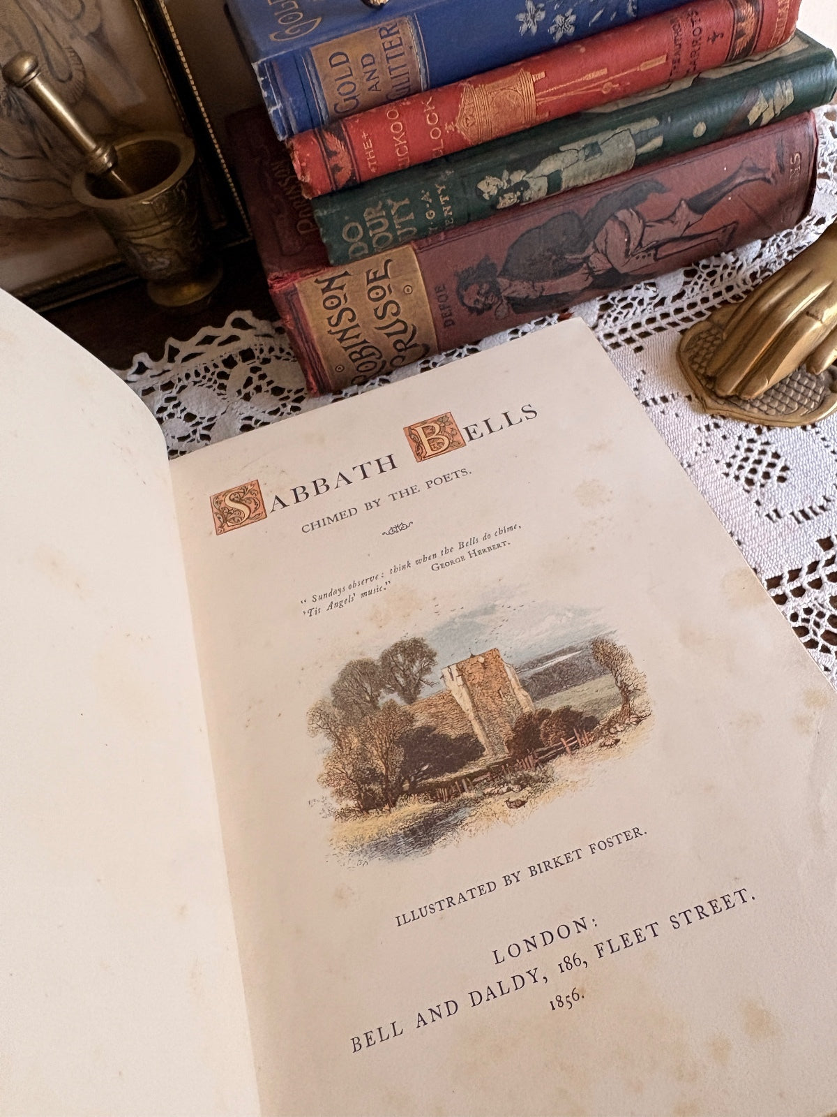1856 Sabbath Bells Chimed by the Poets - First Edition