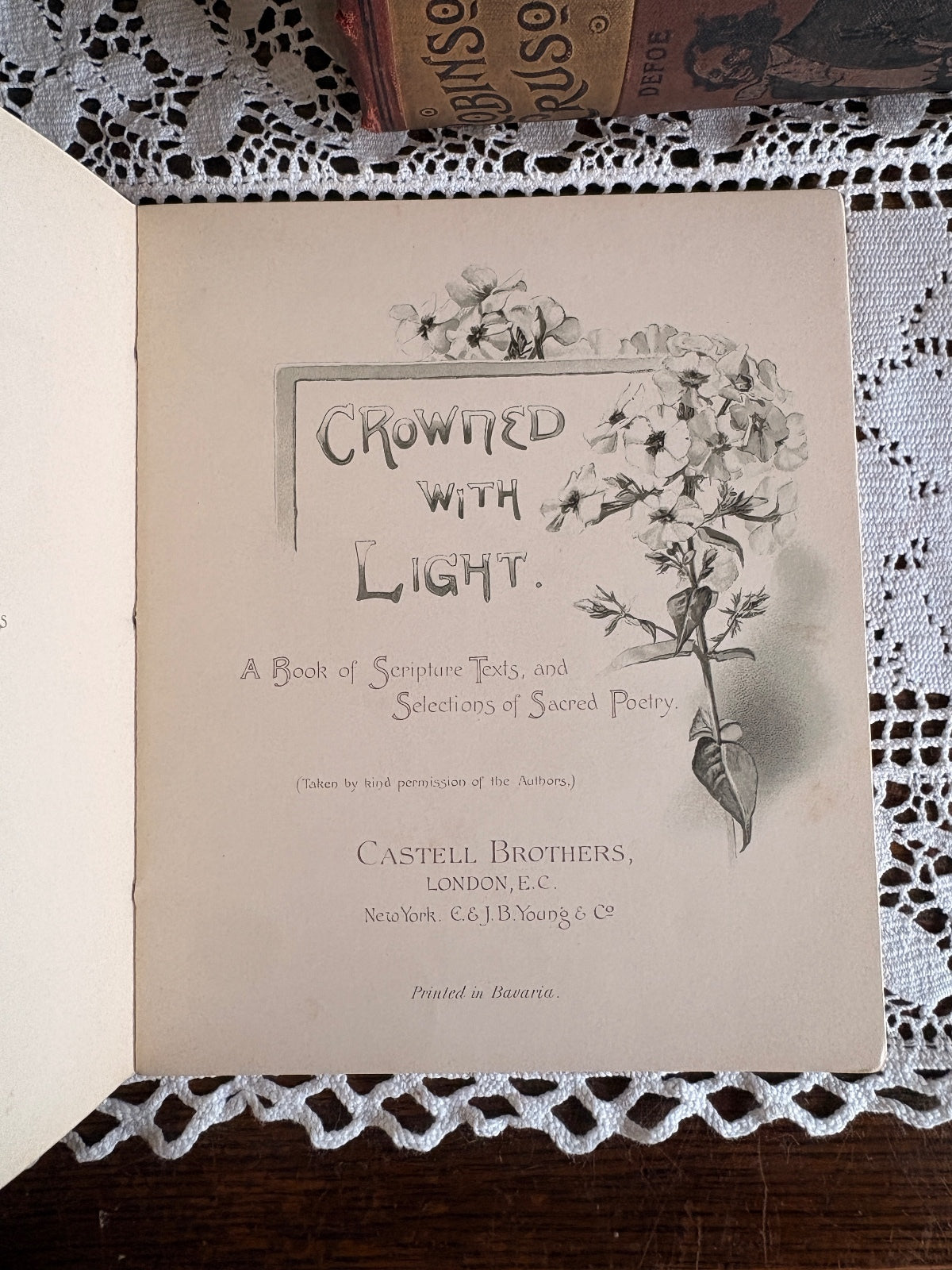 1889 Crowned with Light. A Book of Scripture Texts [etc.] by Castell Brothers