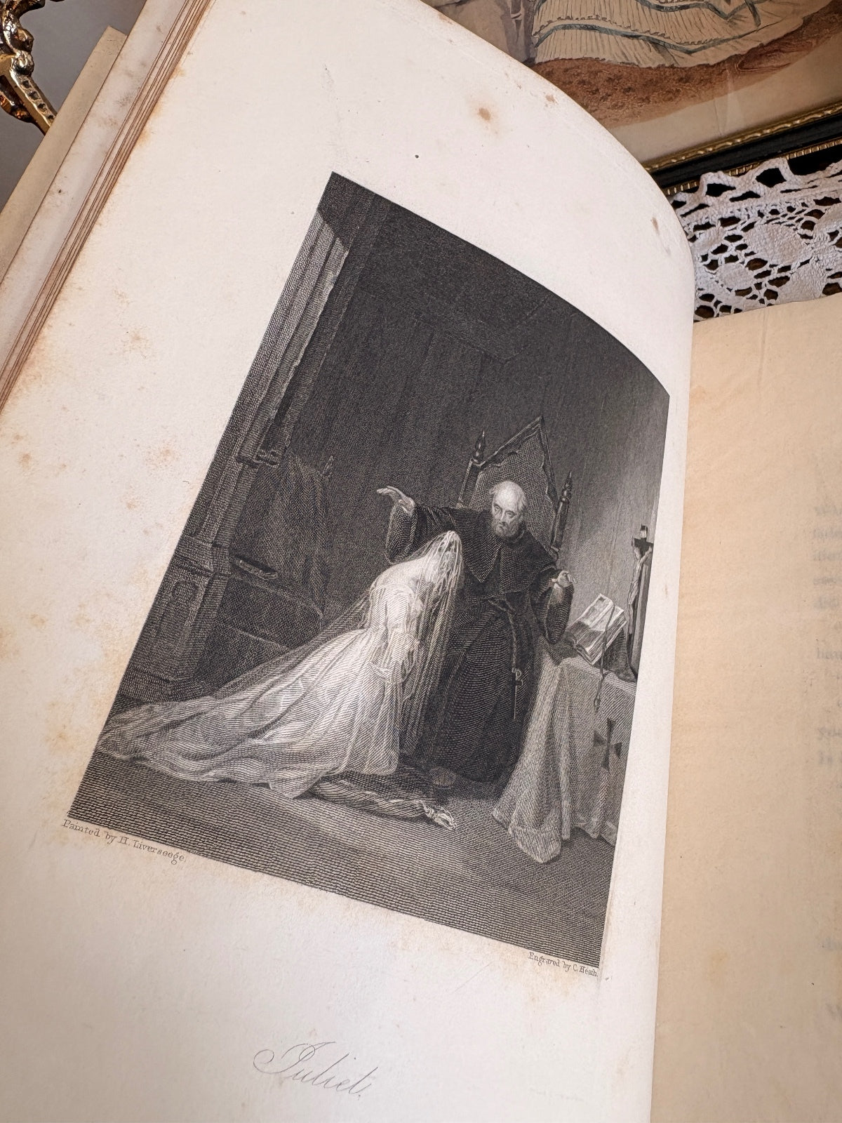 1836 33 Bound Engravings from Heath's Gallery Vintage Antique Georgian Art Book