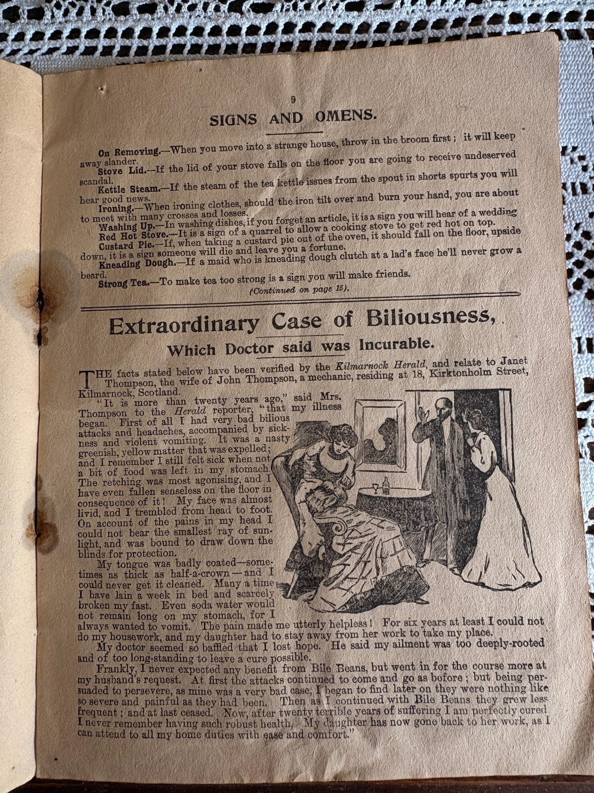 C.1900 Signs and Omens [Bile Beans Quack Medical Advertising Pamphlet]