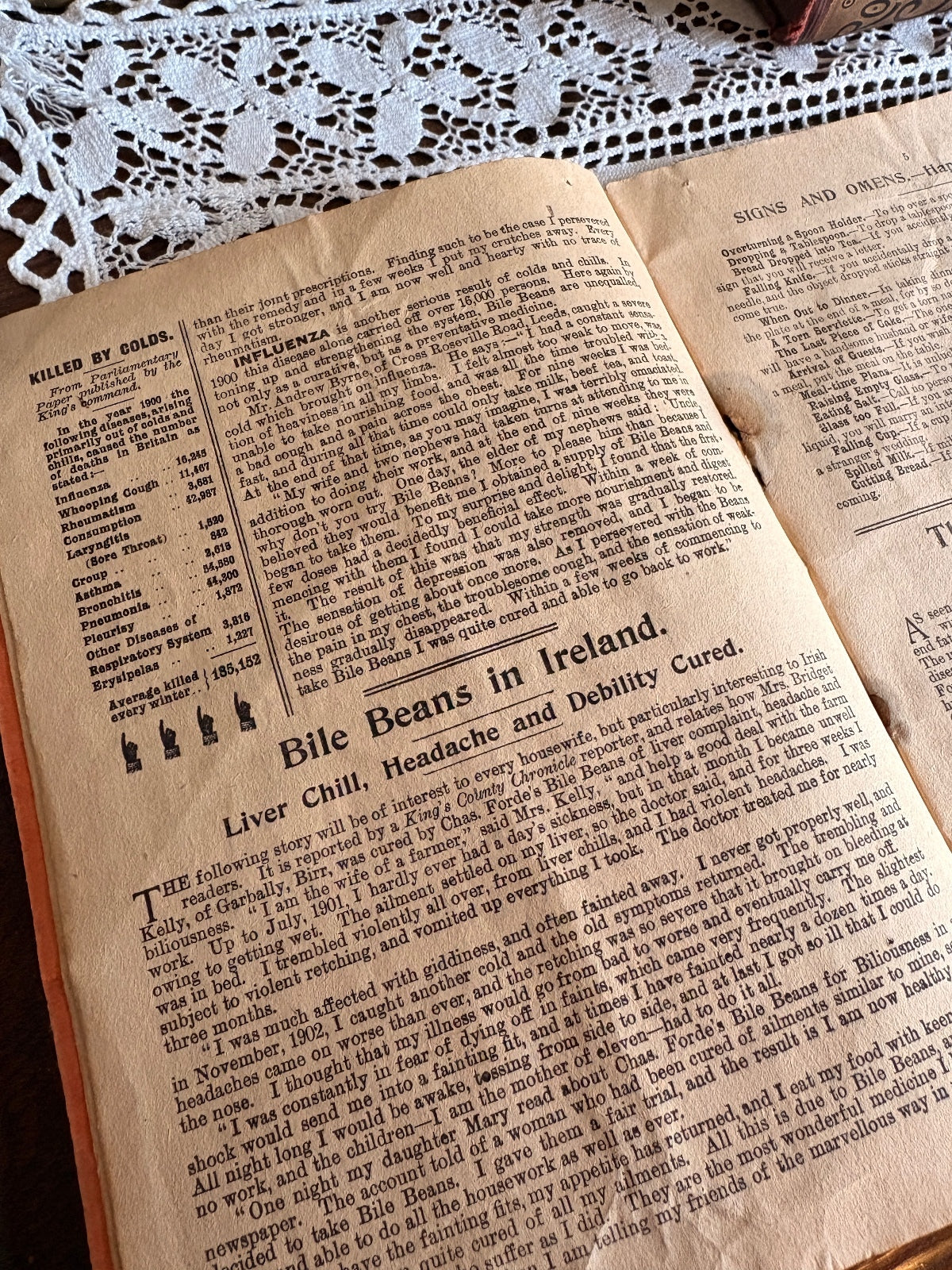 C.1900 Signs and Omens [Bile Beans Quack Medical Advertising Pamphlet]