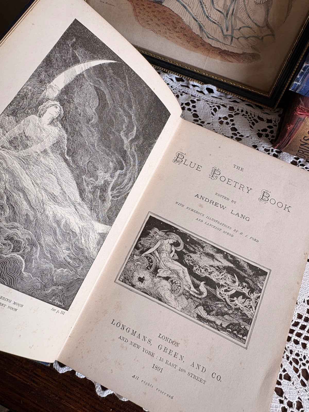1891 The Blue Poetry Book by Andrew Lang - First Edition