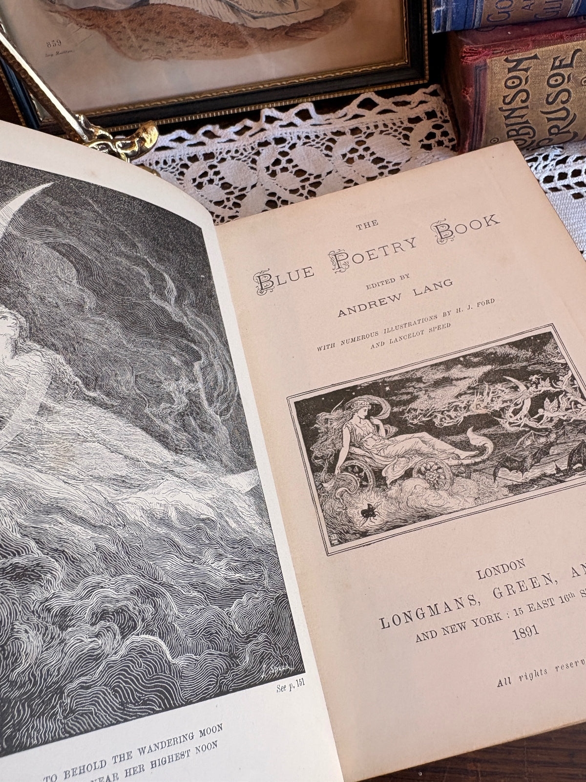 1891 The Blue Poetry Book by Andrew Lang